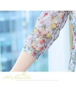 ミディアム | ワンピース 膝丈 花柄 きれいめ 5分袖 カジュアル Aラインスカート 上品 着痩せ ミディアムワンピース お出かけ シフォン 日常感 通気性 大人 エレガント