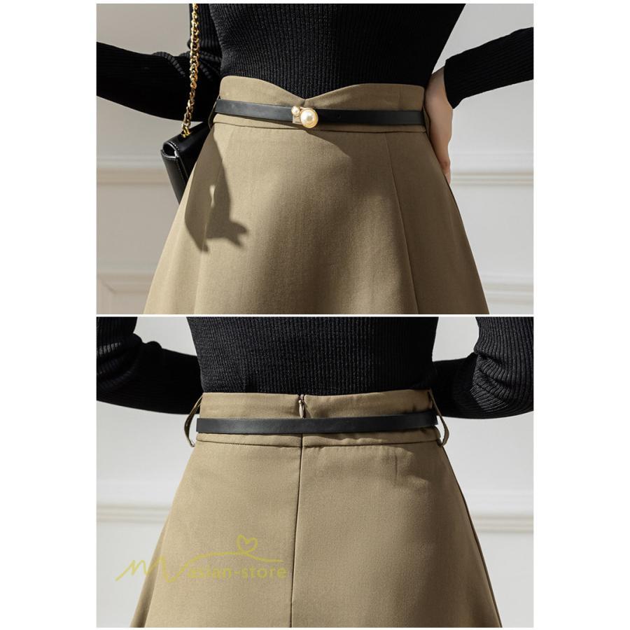 スカート | Aラインレディース 着痩せ 大人 カジュアル 秋冬コーデ 無地 40代 50代 大きいサイズ ひざ丈 膝丈 20代 ハイウエスト きれいめ 30代 大人