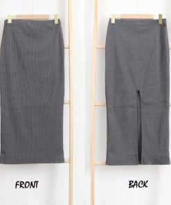 ロングスカート | バックスリット ニットスカート 無地