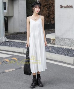 マキシ | プリーツワンピース ワンピース レディース マキシ丈 サロペット オールインワン キャミワンピース カジュアル 無地 20代30代40代 韓国ファッション 通勤通学