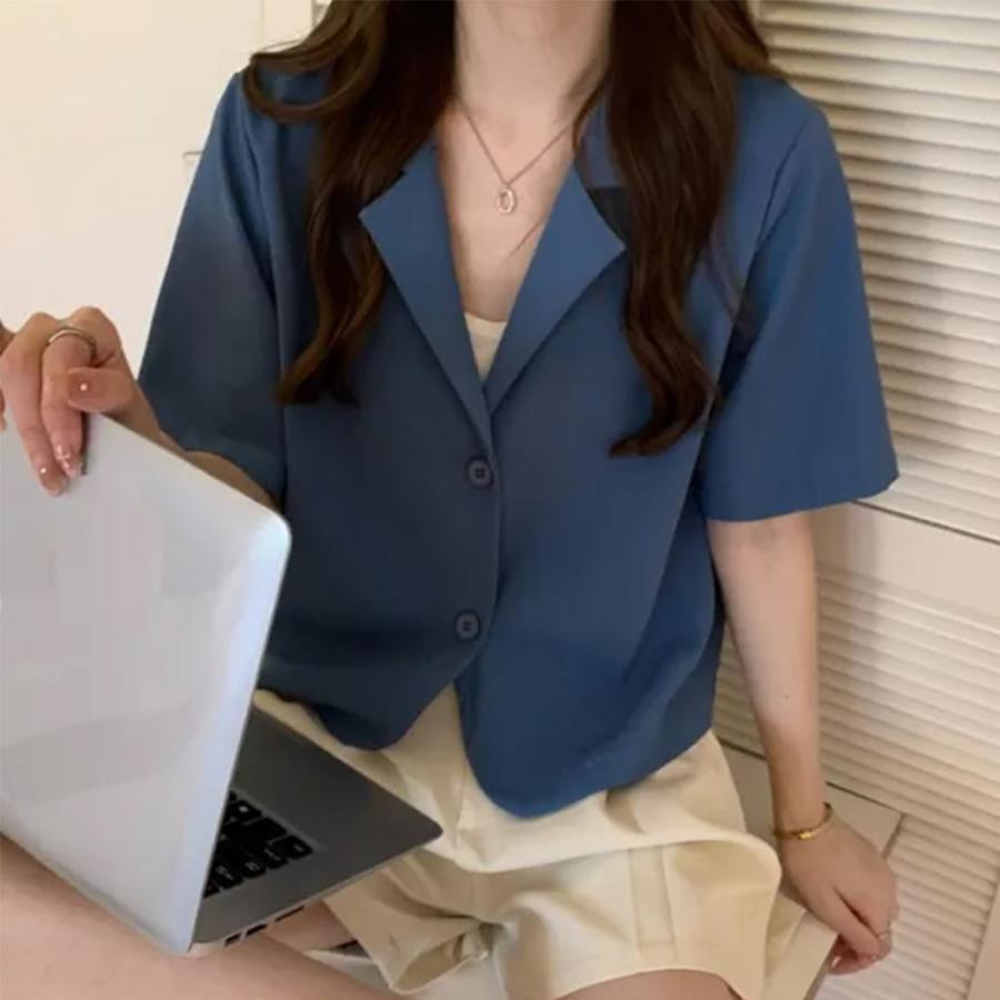 テーラードジャケット | ベーシッククロップド丈半袖ジャケット