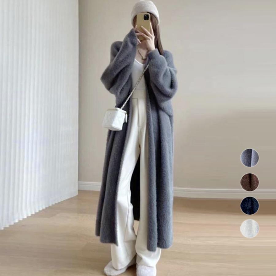 カーディガン | シャギーロングニット韓国風