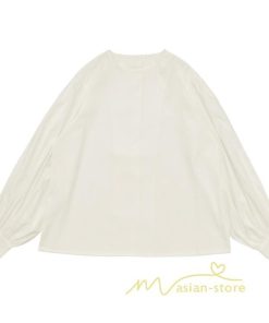 シャツ・ブラウス | 長袖ブラウス 綿100%ブラウス レディース シャツ 秋物 パフスリーブブラウス 無地 トップス 長袖 夏秋物 20代30代 可愛い ゆったりシルエット OL 大人