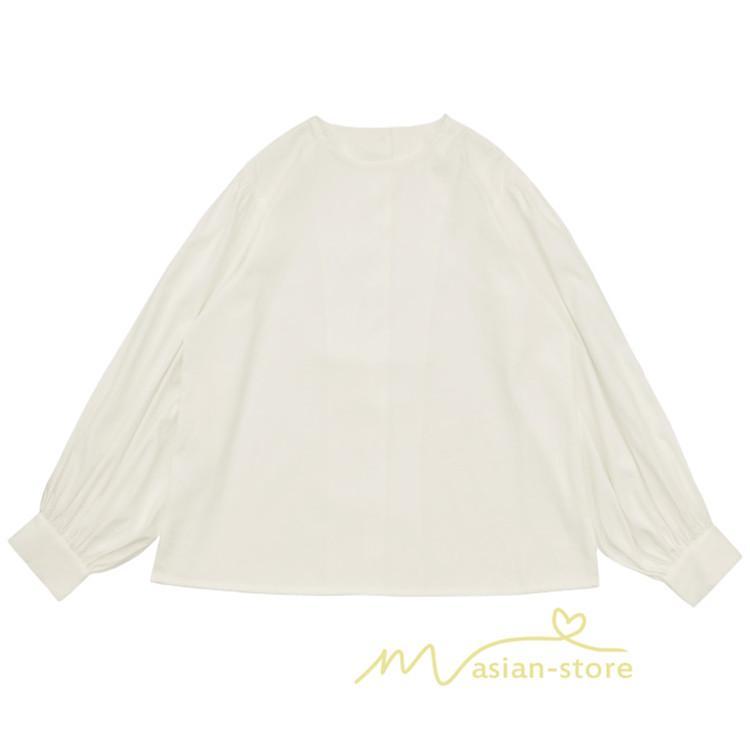 シャツ・ブラウス | 長袖ブラウス 綿100%ブラウス レディース シャツ 秋物 パフスリーブブラウス 無地 トップス 長袖 夏秋物 20代30代 可愛い ゆったりシルエット OL 大人