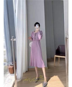 ニットワンピース | セットアップ レディース 秋冬 きれいめ ロング丈無地 20代30代40代50代 長袖 可愛い お出かけ 大人 通勤 韓国風 着痩せ