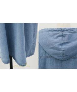 デニムワンピース | フード付き レディース デニム ワンピース 20代 30代 長袖 Aライン プルオーバー カジュアル 秋 冬 新作 40代 フリーサイズ シンプル 50代