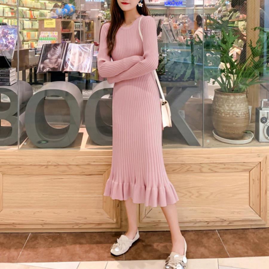 ワンピース | ニットマーメイドフリルワンピ