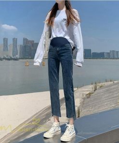 パンツ レギンス | ジーンズ マタニティパンツ レディース ジーンズ 着痩せ 春 秋 新作 妊婦服 産前 大きいサイズ 無地 上品 ９分丈 大人 ウエスト調整 マタニティウェア パンツ