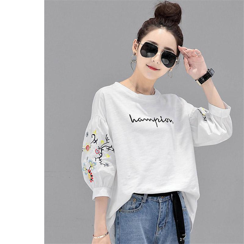 シャツ・ブラウス | シャツ ブラウス レディース パフスリーブ 花柄 刺繍 ストライプ トップス ラウンドネック 韓国風 カジュアル フェミニン トレンド ゆったり ファッション