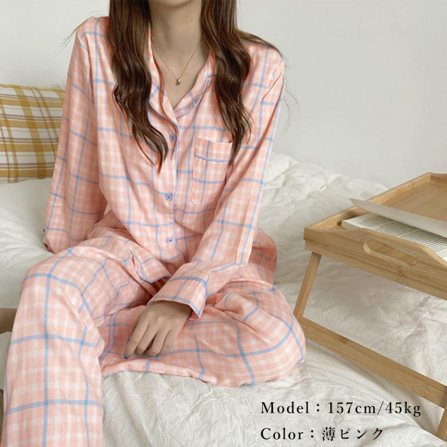 セットアップ | ルームウェア 長袖 レディース チェック柄