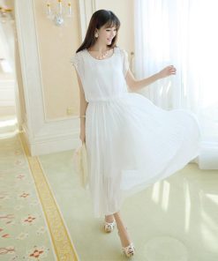 マキシ | プリーツワンピース 半袖ワンピース 夏物 無地 フレアワンピース 可愛い お呼ばれワンピース パーティー ミモレ丈 20代30代40代 女っぽい ロング フェミニン