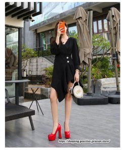 パンプス | 22.5cm-28cmハイヒール厚底ラウンドトゥ ストラップなし レディースシューズ 大きいサイズ 大人 上品 パーティー コス 太ヒール