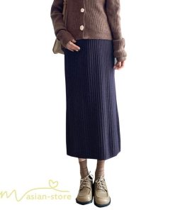 スカート | マタニティ秋 冬 レディース マタニティウェア 妊婦服 産前 産後 シンプル 無地 きれいめ リブニット ゆったり ハイウエスト ウエスト調整