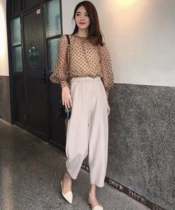 透かし編みトップス | シアーブラウス セットアップ アンサンブル