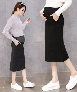マタニティ | マタニティスカート 調整可 産前産後 妊婦妊娠 ミモレ丈スカート ママスカート 膝丈 秋服 レディース 秋スカート スカート マタニティウェア 腹包み 秋冬
