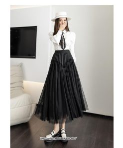 スカート | ロングティアードAラインレディース フレアハイウエスト 秋冬 無地 20代30代40代50代 オシャレ ゆったり