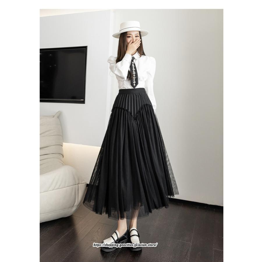 スカート | ロングティアードAラインレディース フレアハイウエスト 秋冬 無地 20代30代40代50代 オシャレ ゆったり