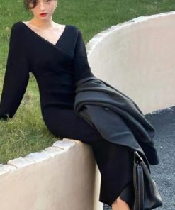 ワンピース | カシュクールニット韓国風