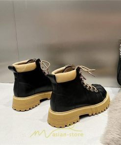 ショートブーツ | ブーツ レディース 厚底 編み上げ 厚底 痛くない 歩きやすい  疲れない 滑りにくい お出かけ 旅行 秋 お食事会 二次会 デート 女子会 春