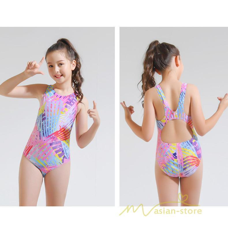 水着 | キッズ 子供 女の子 子供オールインワン 競泳ワンピース フィットネス 競泳用 トレーニング夏 90cm~175cm 練習用