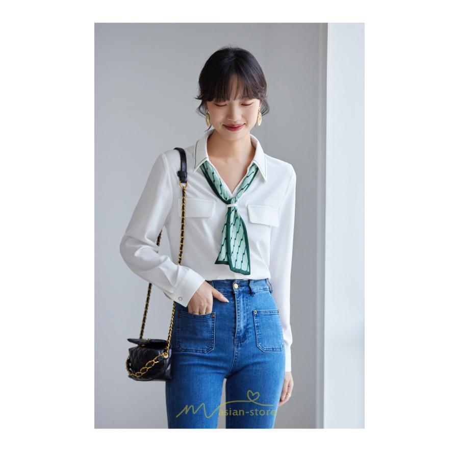 シャツ・ブラウス | シャツ ブラウス 秋冬 レディース スカーフタイ きれいめ フォーマル 春 長袖 M L オフィス S XL XXL 上品 OL 高級感 フェミニン シフォン 通勤 可愛い