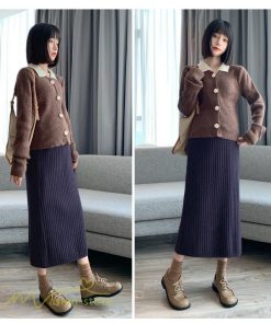 スカート | マタニティ秋 冬 レディース マタニティウェア 妊婦服 産前 産後 シンプル 無地 きれいめ リブニット ゆったり ハイウエスト ウエスト調整