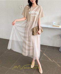 マキシ | ワンピース レディース マキシ丈 コットン 体型カバー 着痩せ 韓国風 30代 40代 50代 丸ネック 通勤 OL 新作 2022 お出かけ デート おしゃれ キレイめ