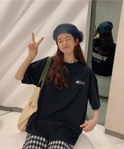 ｔシャツ・カットソー | ロングTシャツ 大きいサイズTシャツ ビッグTシャツ レディーストップス ゆったりTシャツ 可愛い コットン上着 2020春夏 黒 3色 カジュアル おしゃれ