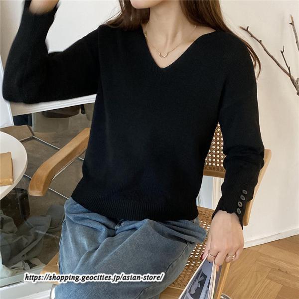 ニット・セーター | カットソー ニット レディース リブニット 長袖 秋冬 春 トップス スリム ストレッチ インナー 無地 長袖カットソー 長袖ニット 通学通勤 プルオーバー 着痩せ