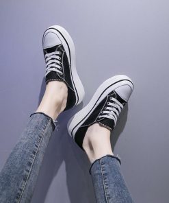 スニーカー | 厚底シューズ キャンバス厚底レディース レースアップ ラウンドトゥ 滑り止めソール ウォーキングシューズ スニーカー スポーツ