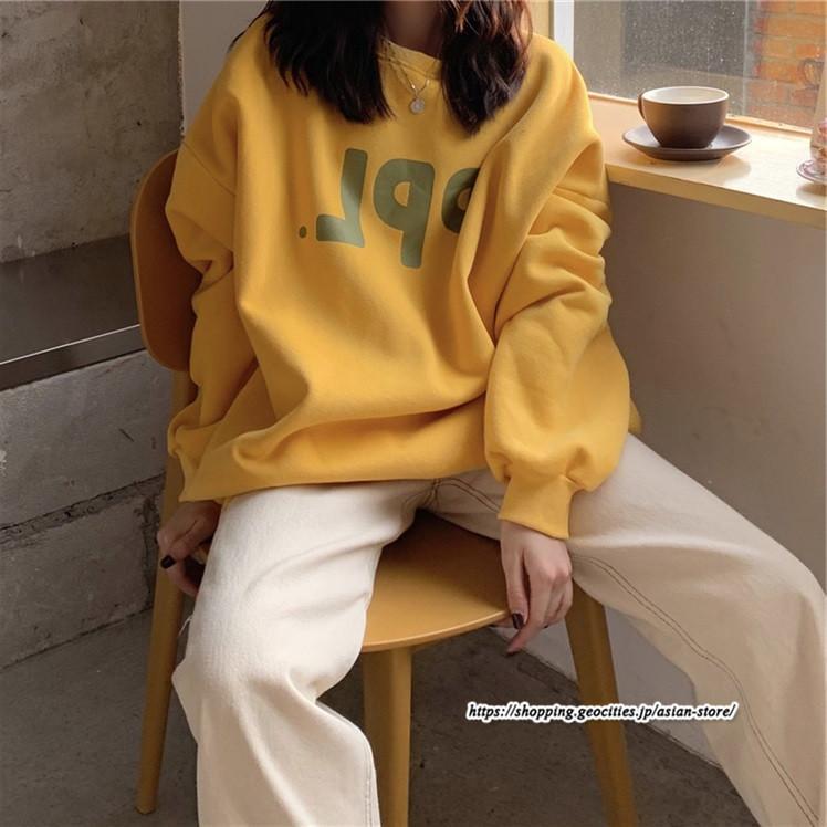 パーカー | トレーナー レディース プルオーバー クルーネック 長袖 トップス Tシャツ スウェット ゆったり 秋冬 トップス カジュアル 練習着 春 ルームウェア