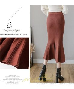 スカート | レディース ロング丈 マーメイド可愛い シンプル ニット 秋冬コーデ ボトムス きれい フレアカジュアル 女子会 新作 デート 抜け感