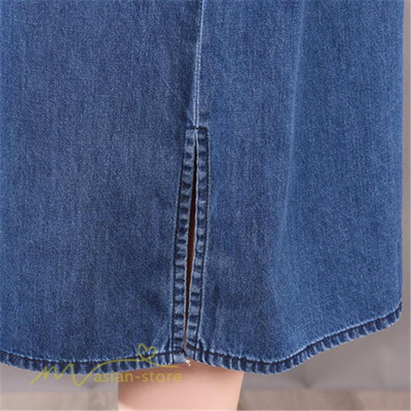 デニムワンピース | ワンピース シャツワンピース ロングデニムシャツワンピース 無地 膝丈 ゆったり 可愛い 半袖 カジュアル 夏コーデ 日常感 体型カバー 大人