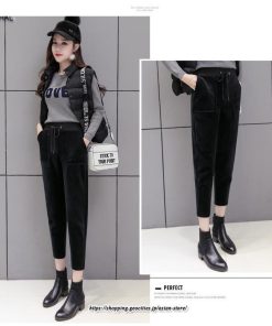 チノ・テーパード・ジョガー・スキニーパン | パンツ ボトムス 九分丈 ズボン 裏起毛 厚手 あったか ハイウエスト ウエストゴム 暖かい 着痩せ 通勤 ゆったり 美脚ライン オシャレ お出かけ 送料無料 OL