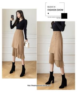 スカート | ロングプリーツカート Aライン 秋冬 レディース ボトムス 通勤 着痩せ キレイめ 20代30代40代50代 カジュアル 上品 ラシャ 大人気