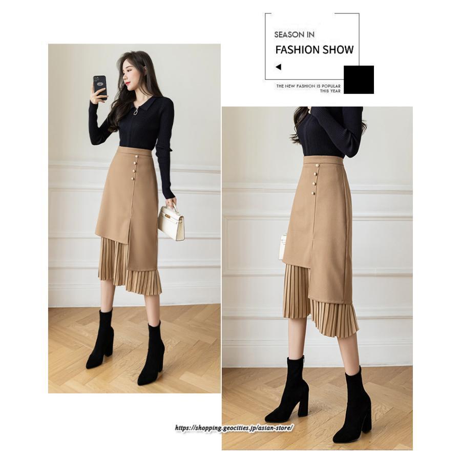 スカート | ロングプリーツカート Aライン 秋冬 レディース ボトムス 通勤 着痩せ キレイめ 20代30代40代50代 カジュアル 上品 ラシャ 大人気