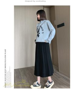 スカート | マタニティレディース ニット 秋冬 2022新作 産前産後 きれいめ 無地 ゆったり 妊婦服 マタニティウェア ハイウエスト ウエスト調整 Aライン