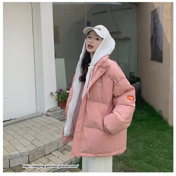 ダウンジャケット コート | フェイクレイヤードダウンジャケット 重ね着風ジャケット 中綿ジャケット アウター ダウン 防風 防寒 フード付き 秋冬コート ジップアップ レディース