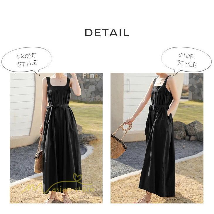 ノースリーブ | サロペット レディース 無地 着痩せ キャミサロペット 可愛い 20代 30代 カジュアル 春 夏 秋 韓国風 ゆったり パンツ コーデ プルオーバー