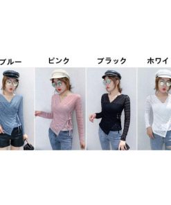 ｔシャツ・カットソー | ブラウス レース トップス Vネック 総レース 長袖 総花柄 レディース オフィス カットソー 透け感 エレガント 大人 重ね着 インナー きれいめ セクシー 春秋