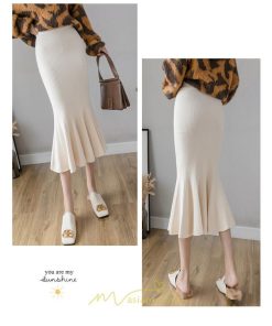 スカート | レディース ロング丈 マーメイド可愛い シンプル ニット 秋冬コーデ ボトムス きれい フレアカジュアル 女子会 新作 デート 抜け感