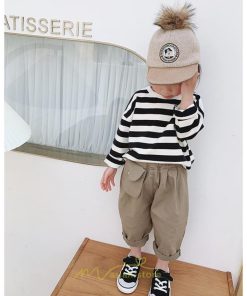 衣装 服 | 子供服 長袖Tシャツ キッズ 男の子 女の子 ロンT トップス 長袖 コットン 春 秋 カジュアル ボーダー柄 ナチュラル 可愛い 男女兼用