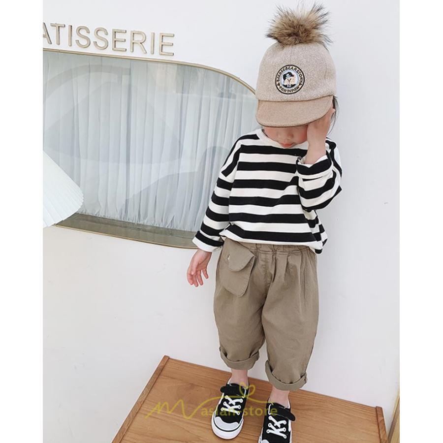 衣装 服 | 子供服 長袖Tシャツ キッズ 男の子 女の子 ロンT トップス 長袖 コットン 春 秋 カジュアル ボーダー柄 ナチュラル 可愛い 男女兼用