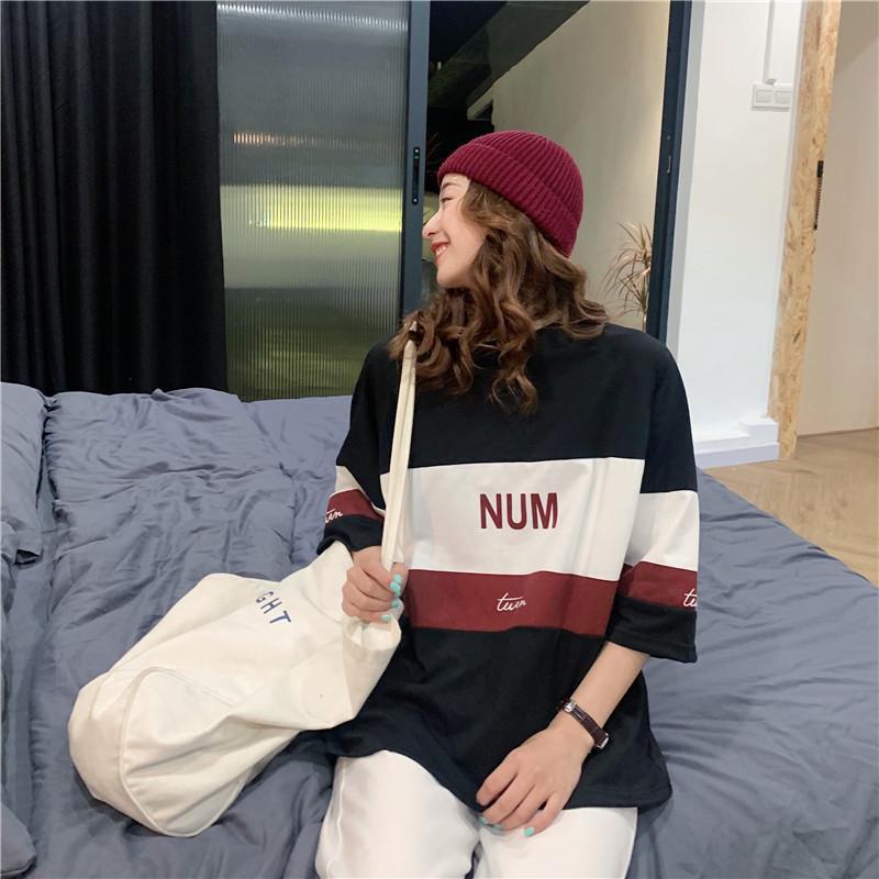 パジャマ ルームウェア | ビッグTシャツ レディーストップス ロングTシャツ ゆったりカジュアル可愛い M L XL XXL ベージュ 黒 ブルー ブラック 2020春夏ロングTシャツ