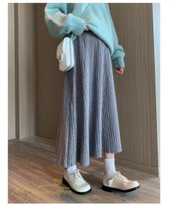 スカート | マタニティ秋 冬 コーデ マタニティウェア レディース Aライン ニット 2022新作 ゆったり カジュアル 大きいサイズ チェック ウエスト調整