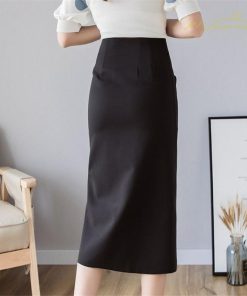 スカート | 夏 膝丈 セクシースリット タイト無地 大人 リボン 可愛い オフィス 30代40代50代 夏服 サマースカート しっかり