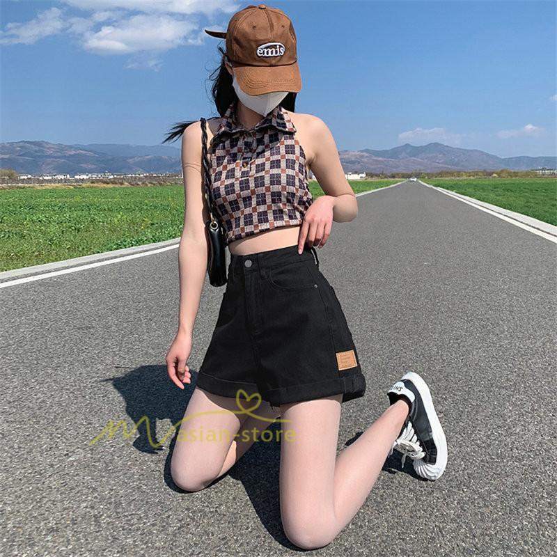 ショートパンツ | ゆったり Aライン デニム デニムパンツ ショートデニム ショーパン 短パン レディース ショート丈 ボトムス ロールアップショートパンツ パンツ