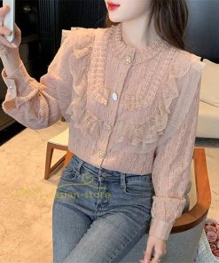 シャツ・ブラウス | ブラウス レディース きれいめ 春秋 40代 30代 長袖 カジュアルブラウス 可愛い おしゃれ 韓国風 通勤 着回し お出かけ エレガント 着痩せ 上品 レースシャツ