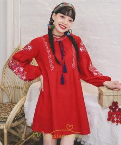 ミニ丈 | ワンピース レディース 長袖 夏秋 きれいめ 大人膝上 リゾート 花柄 おしゃれ 可愛い 通勤 お呼ばれ 綿麻 レトロ がーりー 甘め エスニック風 デート