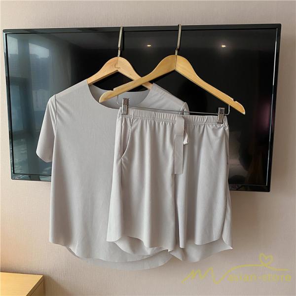 パジャマ ルームウェア | パジャマ レディース 夏 半袖 ルームウェア 涼しい 部屋着 ナイトウェア 寝間着 柔らかく軽い薄手の快適Tシャツパジャマ 薄手パジャマ 部屋着 上下セット